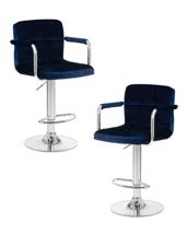 Стул барный DOBRIN Набор 2 шт Стул барный DOBRIN KRUGER ARM, синий велюр (MJ9-117) арт. LM-5011-N_CH-M_V-MJ9-117