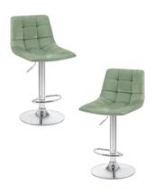 Стул барный DOBRIN Набор 2 шт Стул барный DOBRIN TAILOR, пудрово-мятный велюр (MJ9-87) арт. LM-5017-N_CH-M_V-MJ9-87