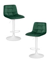 Стул барный DOBRIN Набор 2 шт Стул барный DOBRIN TAILOR WHITE, зеленый велюр (MJ9-88) арт. LM-5017-N_M_V-green