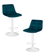 Стул барный DOBRIN Набор 2 шт Стул барный DOBRIN TAILOR WHITE, морской волны велюр (MJ9-99) арт. LM-5017-N_W-M_V-MJ9-99