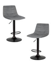 Стул барный DOBRIN Набор 2 шт Стул барный DOBRIN TAILOR BLACK, серый велюр (MJ9-75) арт. LM-5017-N_B-M_C-MJ9-75