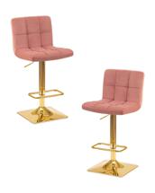 Стул барный DOBRIN Набор 2 шт Стул барный DOBRIN GOLDIE, пудрово-розовый велюр (MJ9-32) арт. LM-5016-N_G-M_V-MJ9-32