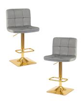 Стул барный DOBRIN Набор 2 шт Стул барный DOBRIN GOLDIE, серый велюр (MJ9-75) арт. LM-5016-N_G-M_V-MJ9-75