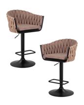 Стул барный DOBRIN Набор 2 шт Стул барный DOBRIN LEON, коричневая ткань (LAR 275-3) арт. LM-9690-N_B-M_TT-LAR-275-3