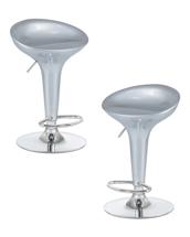 Стул барный DOBRIN Набор 2 шт Стул барный DOBRIN BOMBA, серебряный металлик арт. LM-1004-N_CH-M_ABS-silver