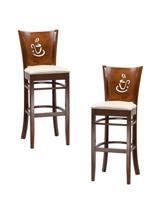 Стул барный DOBRIN Набор 2 шт Стул барный DOBRIN JERRY BAR, шоколад, кремовый арт. LMU-9131-N_TR_EL-cream