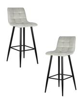 Стул барный DOBRIN Набор 2 шт Стул барный DOBRIN NICOLE, черные матовые ножки, светло-серый велюр (108-52) арт. LML-8078-N_B-M_V-108-52