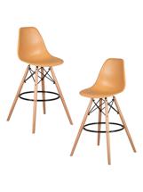 Стул барный DOBRIN Набор 2 шт Стул барный DOBRIN DSW BAR, ножки светлый бук, цвет персиковый (NX-Y-06) арт. LMZL-PP638G-N_LB-MTR_P-NX-Y-06