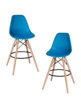 Стул барный DOBRIN Набор 2 шт Стул барный DOBRIN DSW BAR, ножки светлый бук, цвет сиденья голубой (BE-02) арт. LMZL-PP638G-N_MTR_P-BE-02