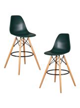 Стул барный DOBRIN Набор 2 шт Стул барный DOBRIN DSW BAR, ножки светлый бук, цвет тёмно-зеленый (G-13) арт. LMZL-PP638G-N_LB-MTR_P-G-13