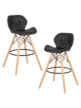 Стул барный DOBRIN Набор 2 шт Стул барный DOBRIN BUTTERFLY BAR, ножки светлый бук, цвет чёрный арт. LMZL-302B-N_LB-MTR_EL-black