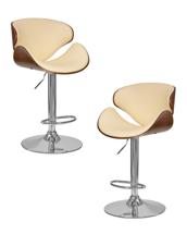 Стул барный DOBRIN Набор 2 шт Стул барный DOBRIN KARTER, коричневое дерево, кремовый арт. LMZ-4905-N_CH-M_EL-cream