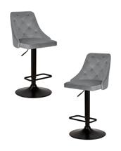 Стул барный DOBRIN Набор 2 шт Стул барный DOBRIN JOSEPH BLACK, серый велюр (MJ9-75) арт. LM-5021-N_B-M_V-MJ9-75