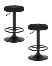 Стул барный DOBRIN Набор 2 шт Табурет барный DOBRIN BRUNO BLACK, черный велюр (MJ9-101) арт. LM-5008-N_B-M_V-MJ9-101