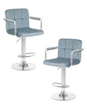 Стул барный DOBRIN Набор 2 шт Стул барный DOBRIN KRUGER ARM, пудрово-голубой велюр (MJ9-74) арт. LM-5011-N_CH-M_V-MJ9-74
