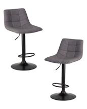 Стул барный DOBRIN Набор 2 шт Стул барный DOBRIN TAILOR BLACK, серая ткань (188-55) арт. LM-5017-N_B-M_C-188-55