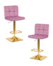 Стул барный DOBRIN Набор 2 шт Стул барный DOBRIN GOLDIE, пудрово-сиреневый велюр (MJ9-52) арт. LM-5016-N_G-M_V-MJ9-52