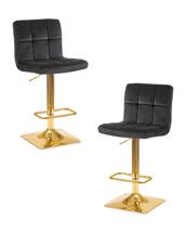 Стул барный DOBRIN Набор 2 шт Стул барный DOBRIN GOLDIE, черный велюр (MJ9-101) арт. LM-5016-N_G-M_V-MJ9-101