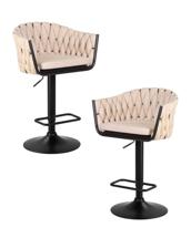 Стул барный DOBRIN Набор 2 шт Стул барный DOBRIN LEON, бежевая ткань (LAR 275-1) арт. LM-9690-N_B-M_TT-LAR-275-1