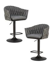 Стул барный DOBRIN Набор 2 шт Стул барный DOBRIN LEON, графитовая ткань (LAR-275-21) арт. LM-9690-N_B-M_TT-LAR-275-21