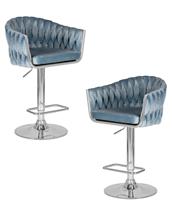 Стул барный DOBRIN Набор 2 шт Стул барный DOBRIN MARCEL, пудрово-голубой велюр (MJ9-74) арт. LM-9692-N_CH-M_V-MJ9-74