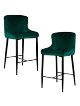 Стул барный DOBRIN Набор 2 шт Стул барный DOBRIN CHRISTIAN'75, черные ножки, зеленый велюр (V108-64) арт. LML-8297-N_B-M_V-V108-64