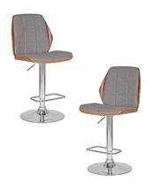 Стул барный DOBRIN Набор 2 шт Стул барный DOBRIN PETER, серая ткань AAA 001 арт. LMZ-6762-N_CH-M_TT-AAA-001