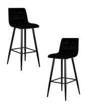 Стул барный DOBRIN Набор 2 шт Стул барный DOBRIN NICOLE, черные матовые ножки, черный велюр (108-77) арт. LML-8078-N_B-M_V-108-77