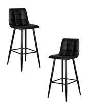 Стул барный DOBRIN Набор 2 шт Стул барный DOBRIN NICOLE, черные матовые ножки, черная экокожа (P-01) арт. LML-8078-N_B-M_EL-P-01