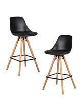 Стул барный DOBRIN Набор 2 шт Стул полубарный DOBRIN RONNI, ножки светлый бук, черный (B-03) арт. LMZL-PP759A-1-N_LB-MTR_EL-B-03