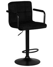 Стул барный DOBRIN Стул барный DOBRIN KRUGER ARM BLACK, черный вельвет (LAR-E2041-52) арт. LM-5011_B-M_VV-LAR-E2041-52