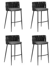 Стул барный DOBRIN Набор 4 шт Стул барный DOBRIN AMELIA, серая ткань (F-48), темно-серый винтажный PU (MF-12) арт. LMN-1538-N_B-M_CL-F-48