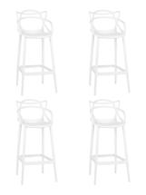 Стул барный DOBRIN Набор 4 шт Стул барный DOBRIN MASTERS BAR, белый (W-02) арт. LMZL-PP601C-N_P-W-02