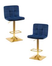 Стул барный DOBRIN Набор 2 шт Стул барный DOBRIN GOLDIE, синий велюр (MJ9-117) арт. LM-5016-N_G-M_V-MJ9-117
