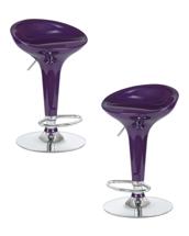 Стул барный DOBRIN Набор 2 шт Стул барный DOBRIN BOMBA, фиолетовый металлик арт. LM-1004-N_CH-M_ABS-purple-metallic