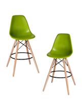 Стул барный DOBRIN Набор 2 шт Стул барный DOBRIN DSW BAR, ножки светлый бук, цвет сиденья салатовый (G-08) арт. LMZL-PP638G-N_MTR_P-G-08
