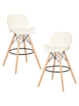 Стул барный DOBRIN Набор 2 шт Стул барный DOBRIN BUTTERFLY BAR, ножки светлый бук, цвет кремовый арт. LMZL-302B-N_LB-MTR_EL-cream