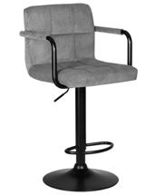Стул барный DOBRIN Стул барный DOBRIN KRUGER ARM BLACK, серый вельвет (LAR-E2041-25) арт. LM-5011_B-M_VV-LAR-E2041-25