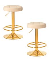 Стул барный DOBRIN Набор 2 шт Табурет барный DOBRIN BRUNO GOLD, бежевый велюр (MJ9-10) арт. LM-5008-N_G-M_V-MJ9-10
