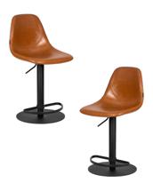 Стул барный DOBRIN Набор 2 шт Стул барный DOBRIN ROME, коричневый винтажный PU (MS09) арт. LMN-1566-N_B-M_EL-MS09