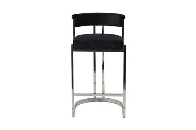 Стул барный Garda Decor GY-B8216-BL Стул барный, велюр черный/хром  49*55*85см арт. GY-B8216-BL