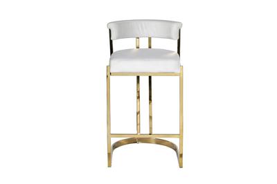 Стул барный Garda Decor GY-B8216GOLD-LG Стул барный, велюр светло-серый/золото  49*55*85 арт. GY-B8216GOLD-LG