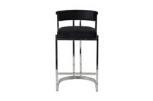 Стул барный Garda Decor GY-B8216-BL Стул барный, велюр черный/хром  49*55*85см арт. GY-B8216-BL