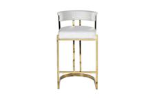 Стул барный Garda Decor GY-B8216GOLD-LG Стул барный, велюр светло-серый/золото  49*55*85 арт. GY-B8216GOLD-LG