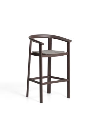 Стул барный La Forma (ех Julia Grup) Уличный барный стул Erice из алюминия и веревки коричневого цвета, 75 см арт. 482231