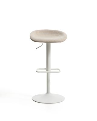 Стул барный La Forma (ех Julia Grup) Барный табурет Danua из бежевой синели и матовой стали, 68-89 см арт. 483485