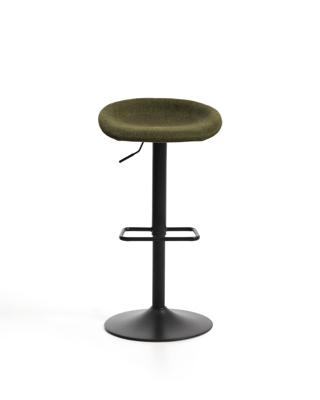 Стул барный La Forma (ех Julia Grup) Барный табурет Danua из зеленой синели и матовой черной стали, 68-89 см арт. 483483