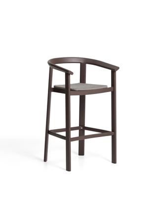Стул барный La Forma (ех Julia Grup) Уличный барный стул Erice из алюминия и веревки коричневого цвета, 75 см арт. 482231