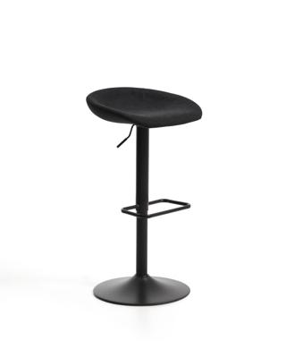 Стул барный La Forma (ех Julia Grup) Барный табурет Danua из черной синели и матовой черной стали, 68-89 см арт. 483481