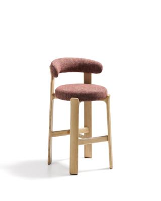 Стул барный La Forma (ех Julia Grup) Барный стул Granite из терракотовой синели и ясеня с натуральной отделкой 75 см арт. 301973